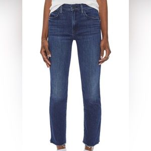 MOTHER The Rascal Raw Hem High Waist Ankle Snippet Jeans